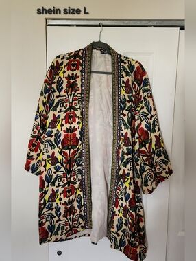 SHEIN Multi-Color Floral Kimono Blazer